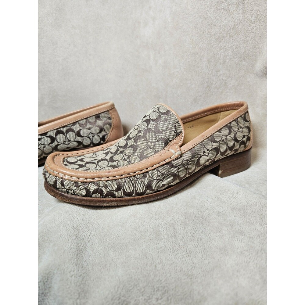 Coach Signature Jacquard Loafers in Brown and Tan - Picture 5 of 16